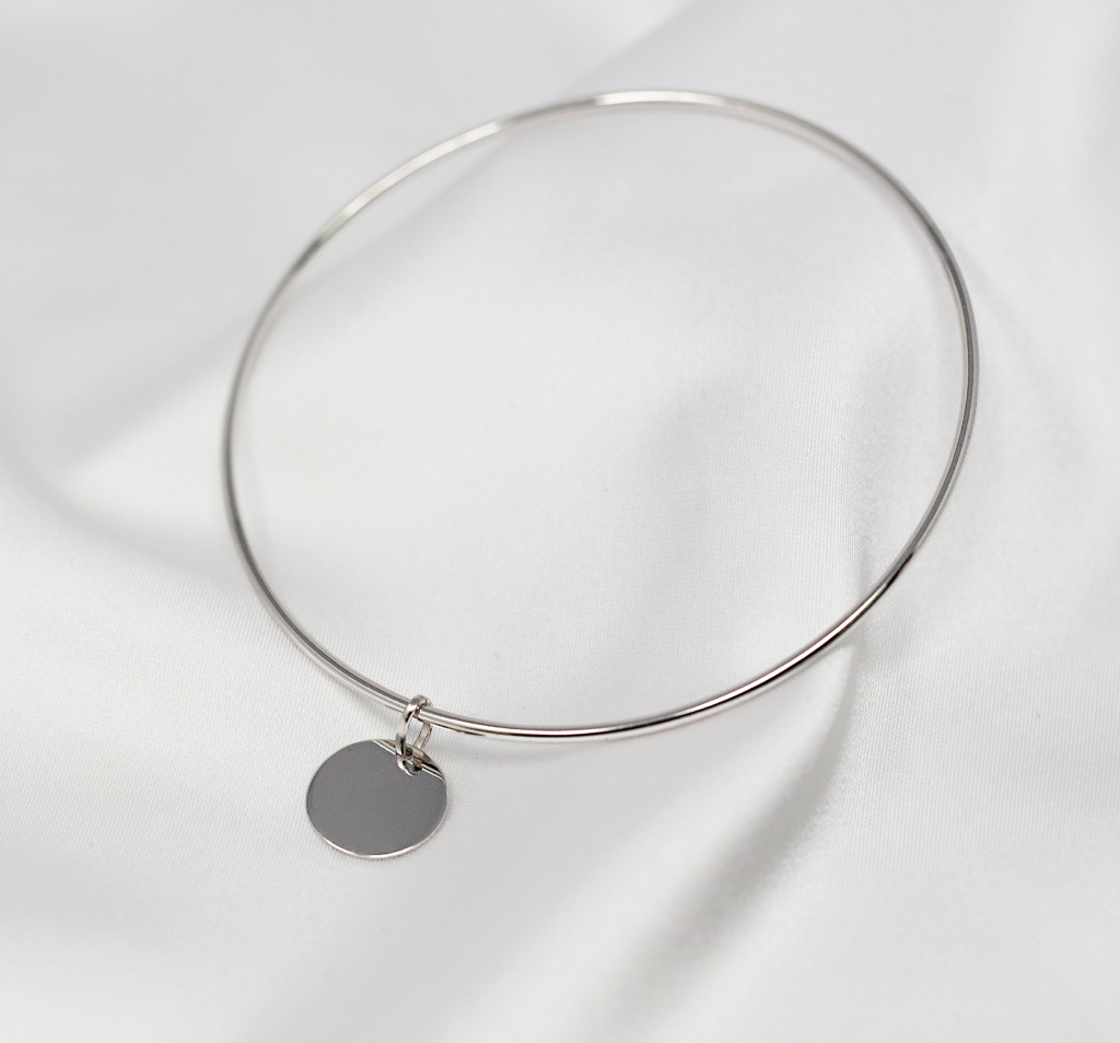 Bracelet Ravissante jonc médaille en argent