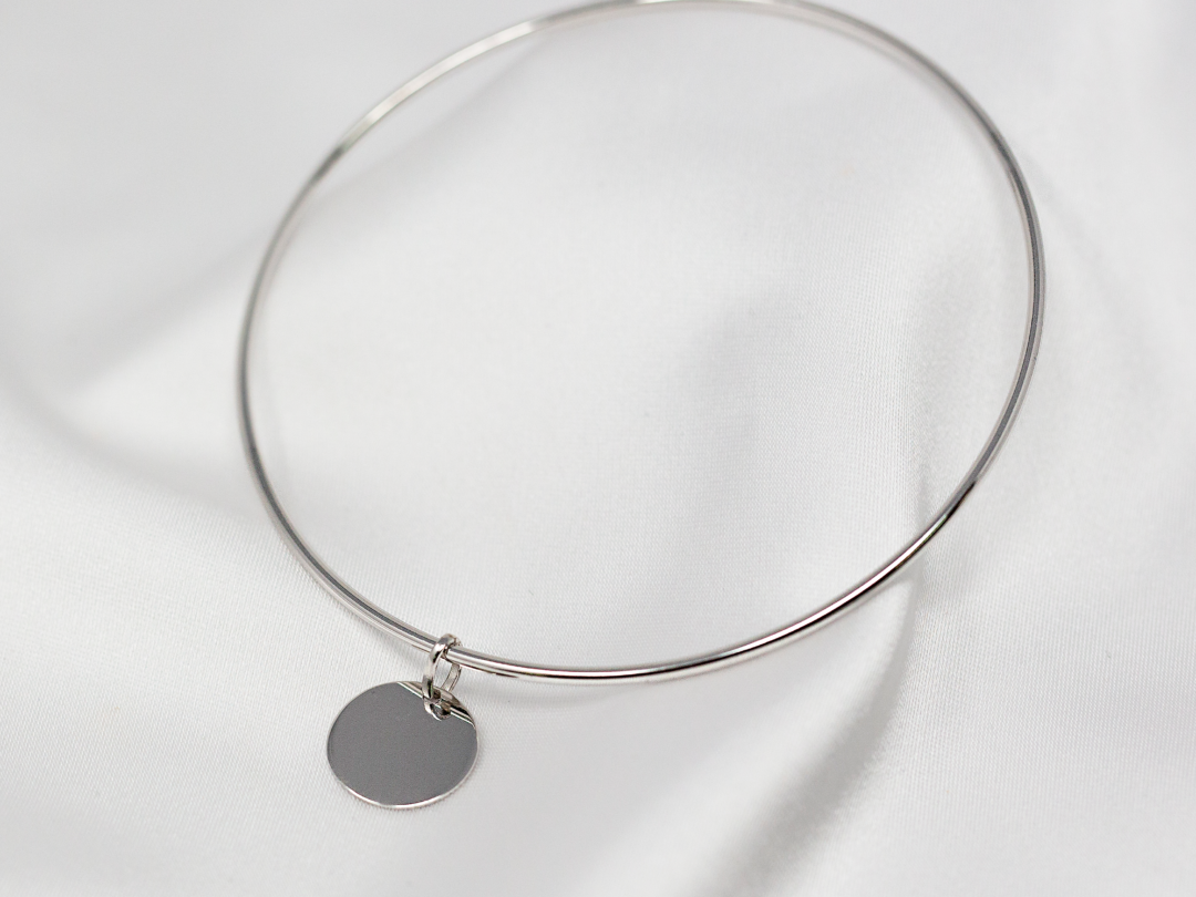 Bracelet Ravissante jonc médaille en argent