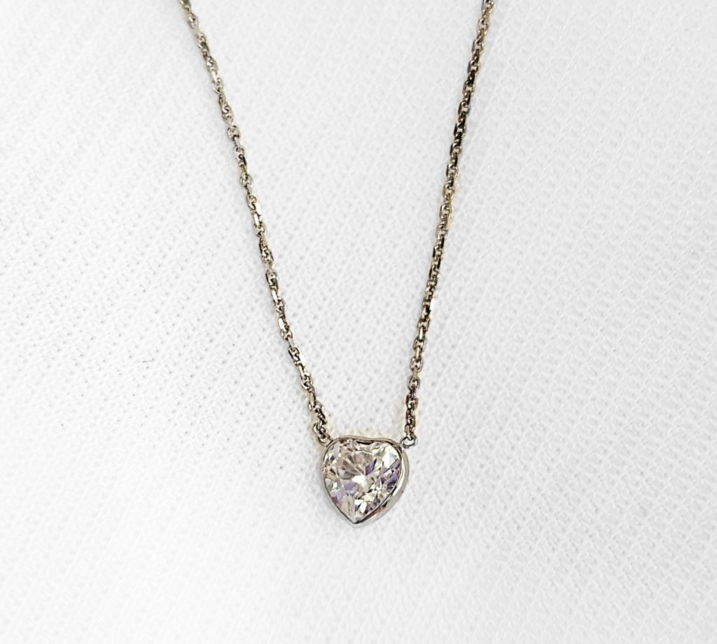 Collier Mon coeur en or et zirconium