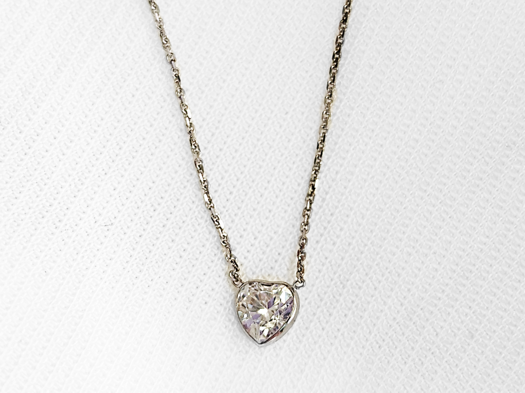 Collier Mon coeur en or et zirconium