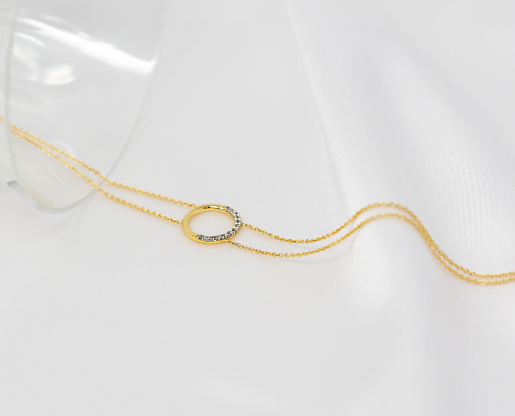 Bracelet Nous deux en or jaune et zirconium