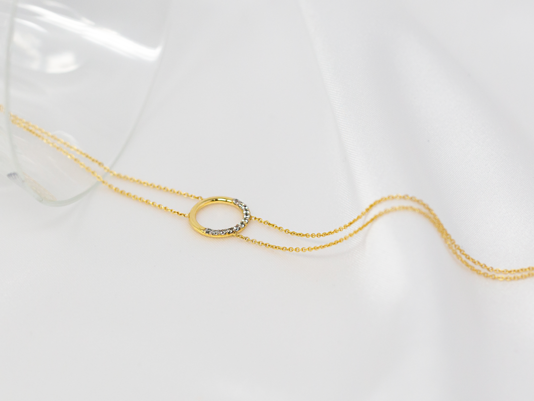 Bracelet Nous deux en or jaune et zirconium