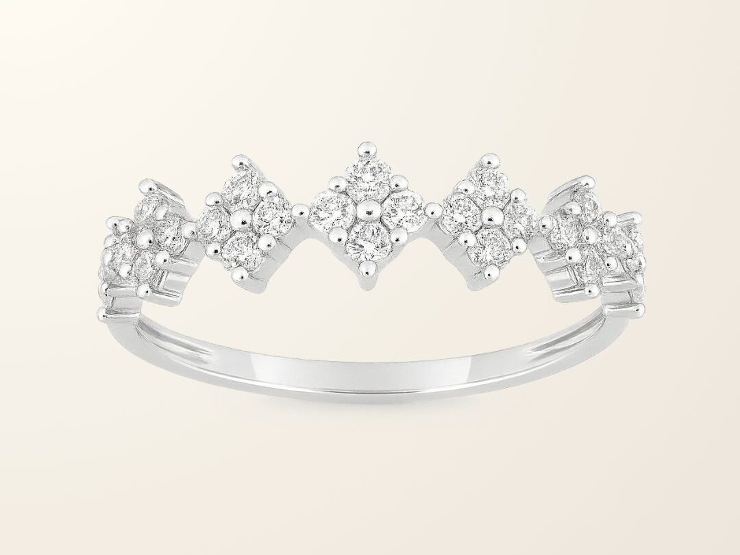 Bague Julie - Or blanc 18cts & Oxydes