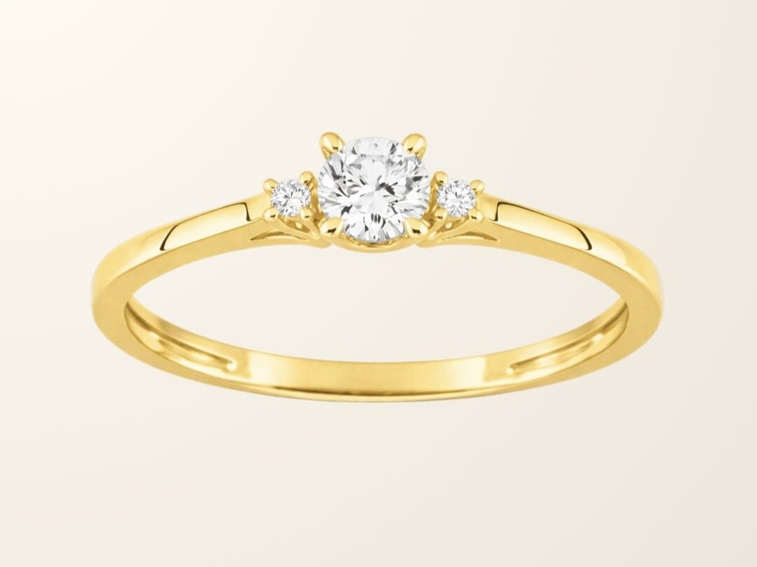 Bague Joy - Or jaune 9cts & Diamants de synthèse