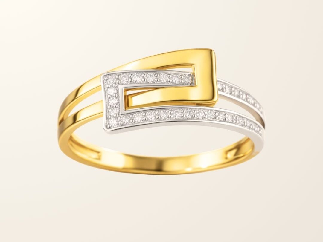 Bague Anaïs - Or bicolore 9cts & Diamants Naturels