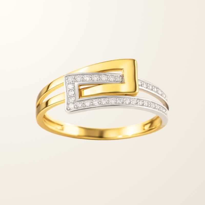 Bague Anaïs – Or bicolore 9cts & Diamants Naturels