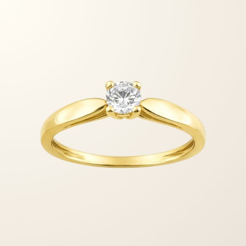 Solitaire Amélie - Or jaune 18cts & Diamant naturel