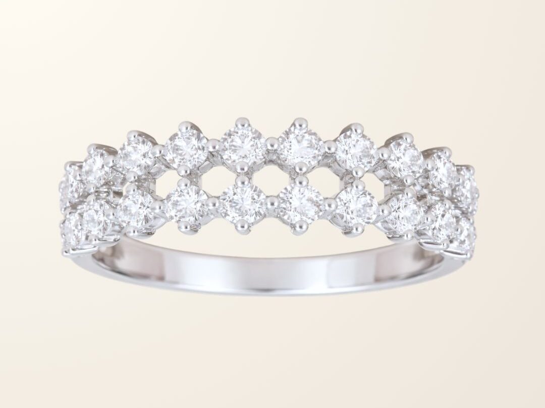 Bague Alba - Or blanc 9cts & Diamants de synthèse