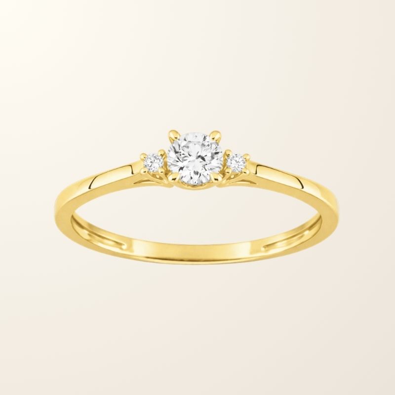 Bague Joy - Or jaune 9cts & Diamants de synthèse