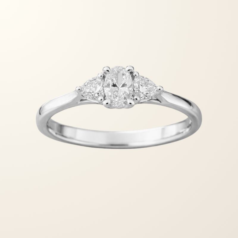 Bague Diane - Or blanc 9cts & Diamants de synthèse