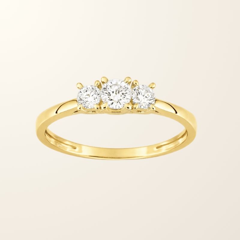 Bague Olivia - Or jaune 9cts & Diamants de synthèse