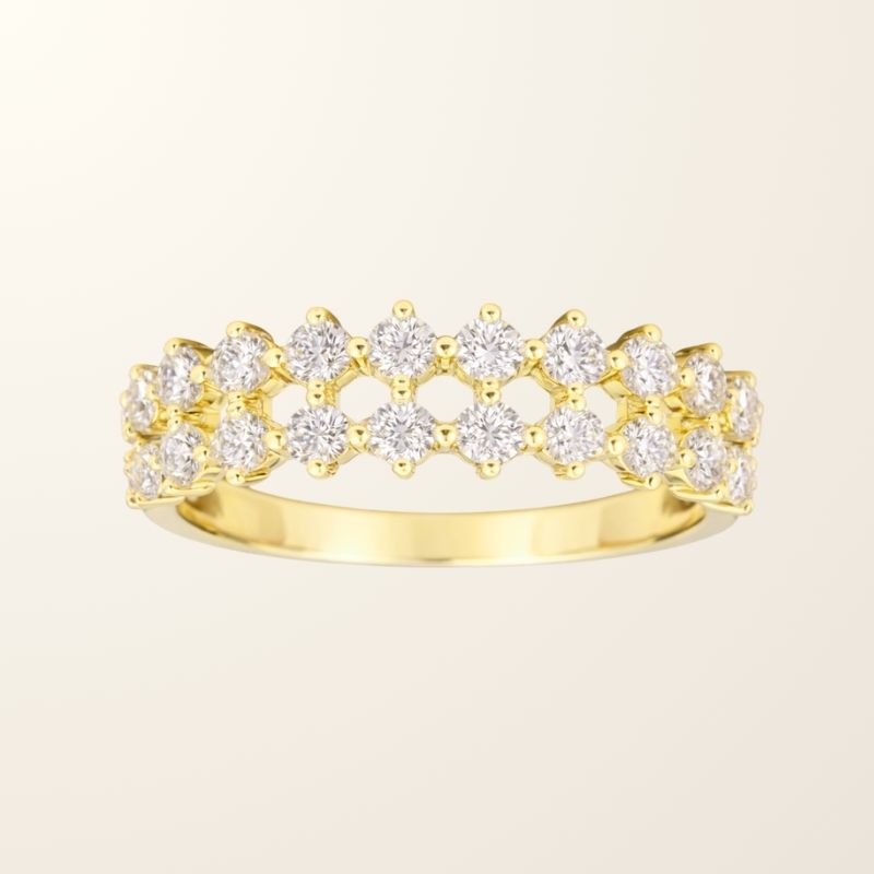 Bague Alba - Or jaune 9cts & Diamants de synthèse