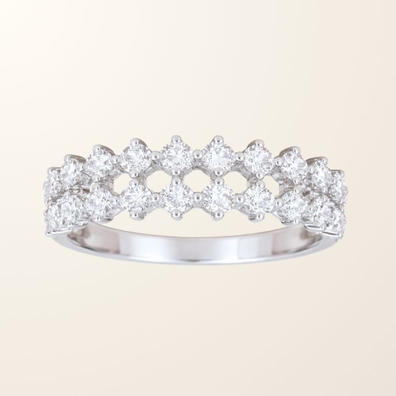 Bague Alba - Or blanc 9cts & Diamants de synthèse