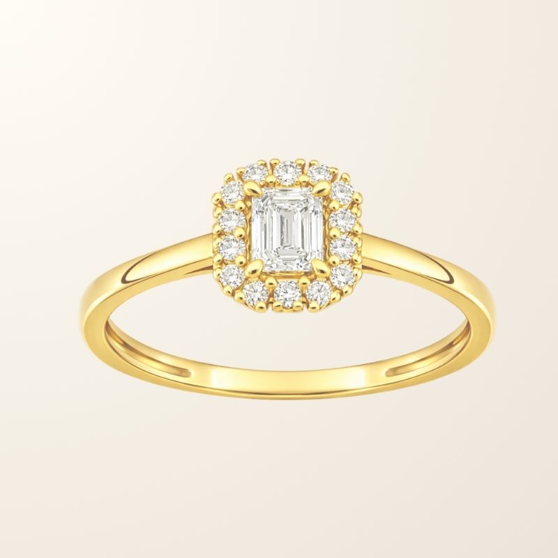 Bague Lucie - Or jaune 9cts & Diamants de synthèse