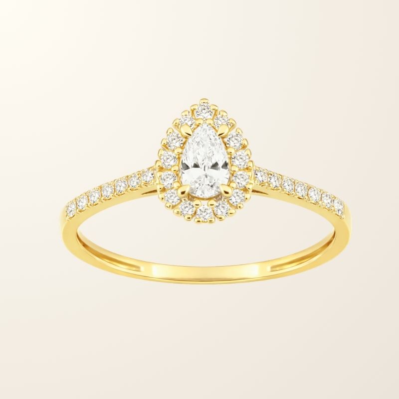 Bague Lola - Or jaune 9cts & Diamants de synthèse