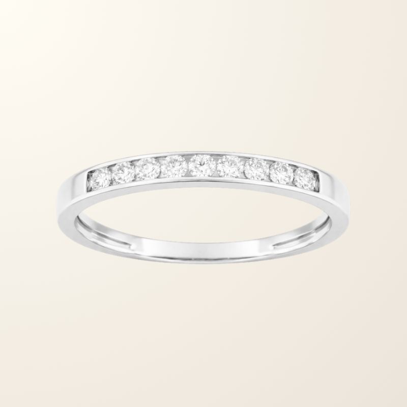 Bague Adèle - Or blanc 9cts & Diamants de synthèse