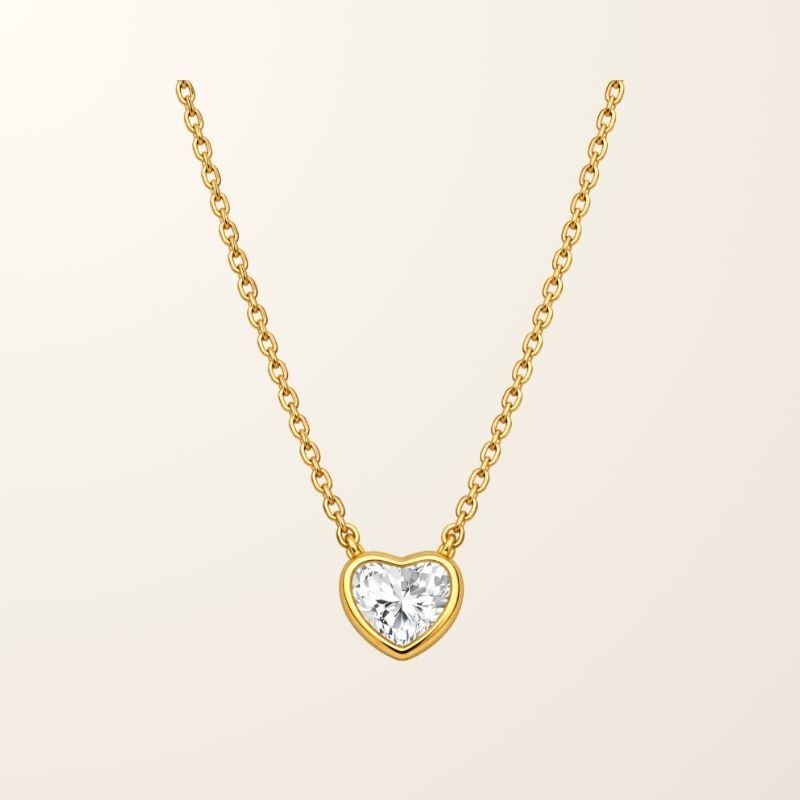 Collier Cœur - Or jaune 9cts & Oxyde