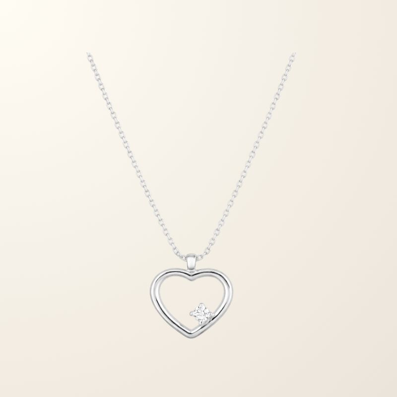 Collier Douce - Or blanc 9cts & Oxyde