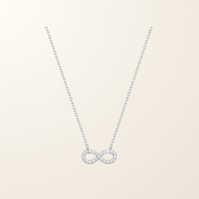 Collier Infini - Or blanc 9cts & Oxydes