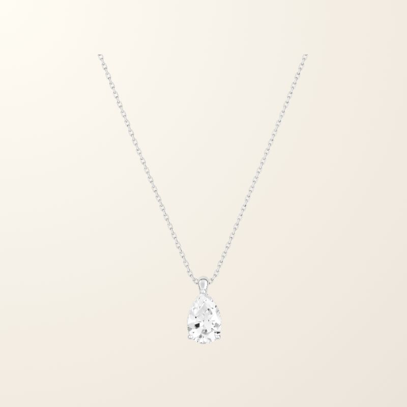 Collier Maria - Or blanc 9cts & Oxyde