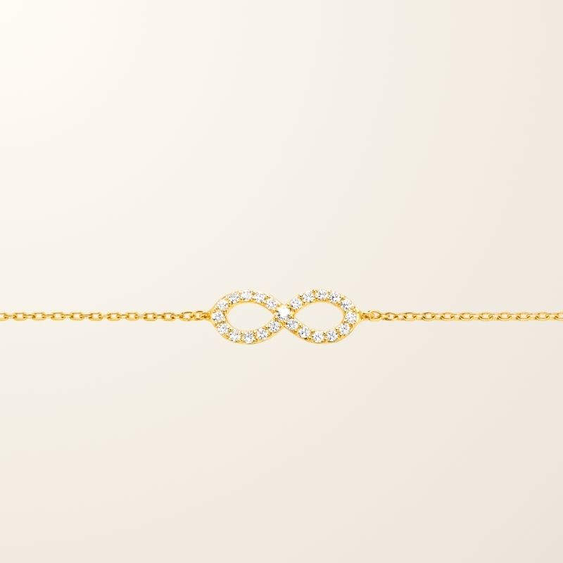 Bracelet Infini - Or jaune 9cts & Oxydes