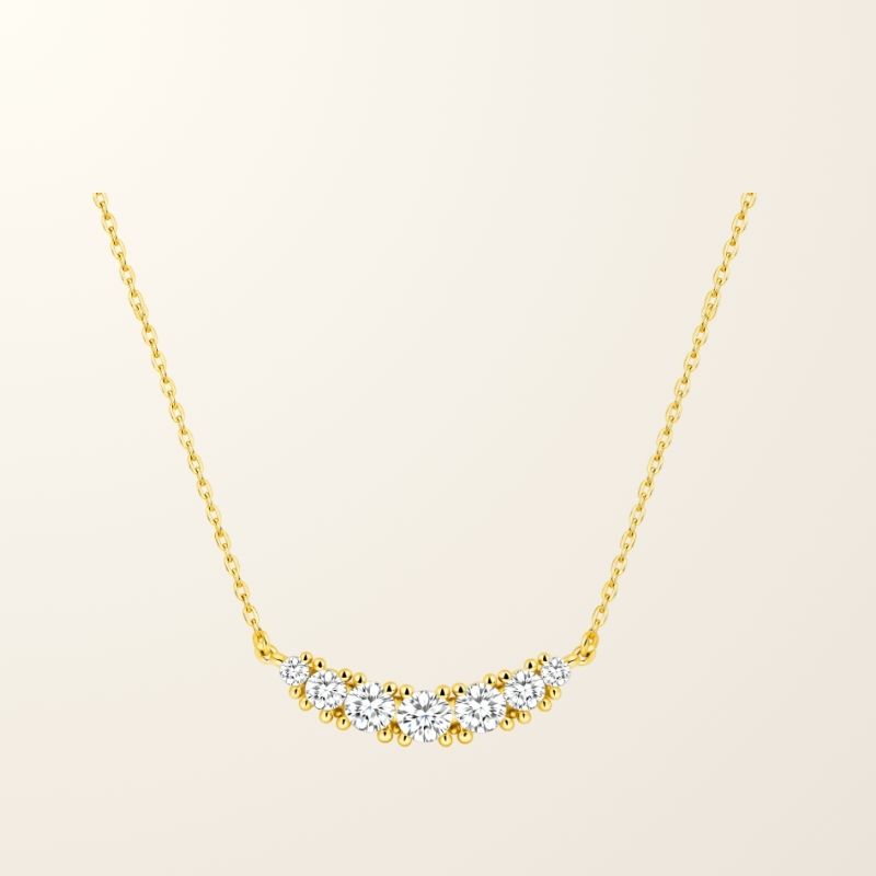 Collier Léa - Or jaune 9cts & Diamants de synthèse