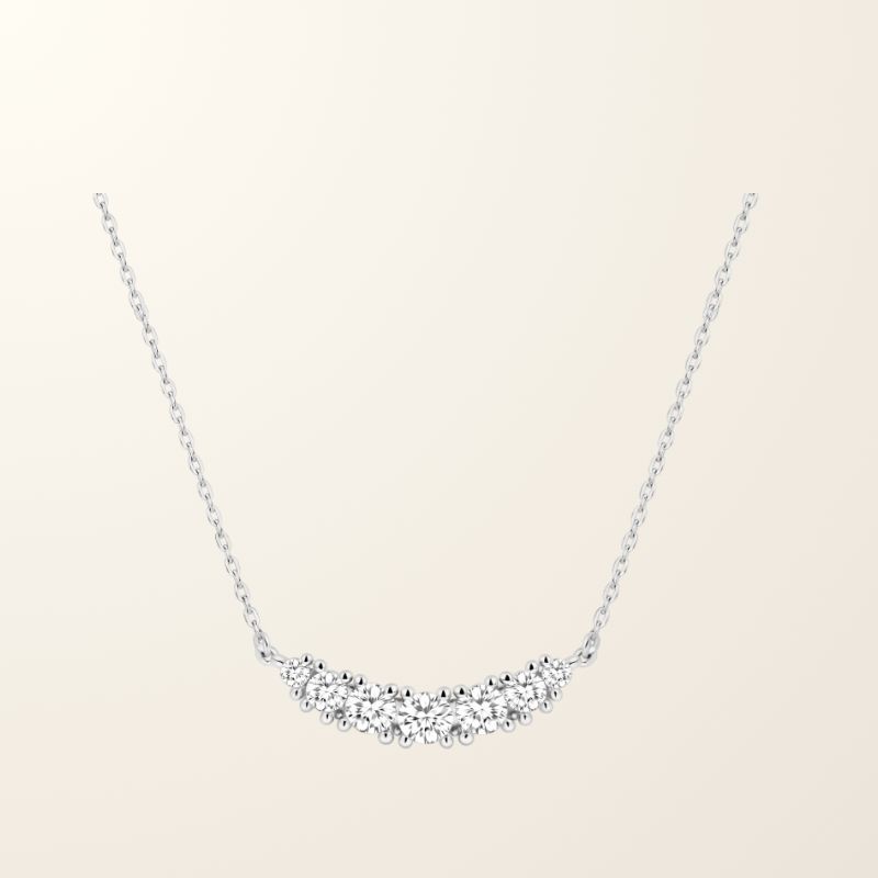 Collier Léa - Or blanc 9cts & Diamants de synthèse