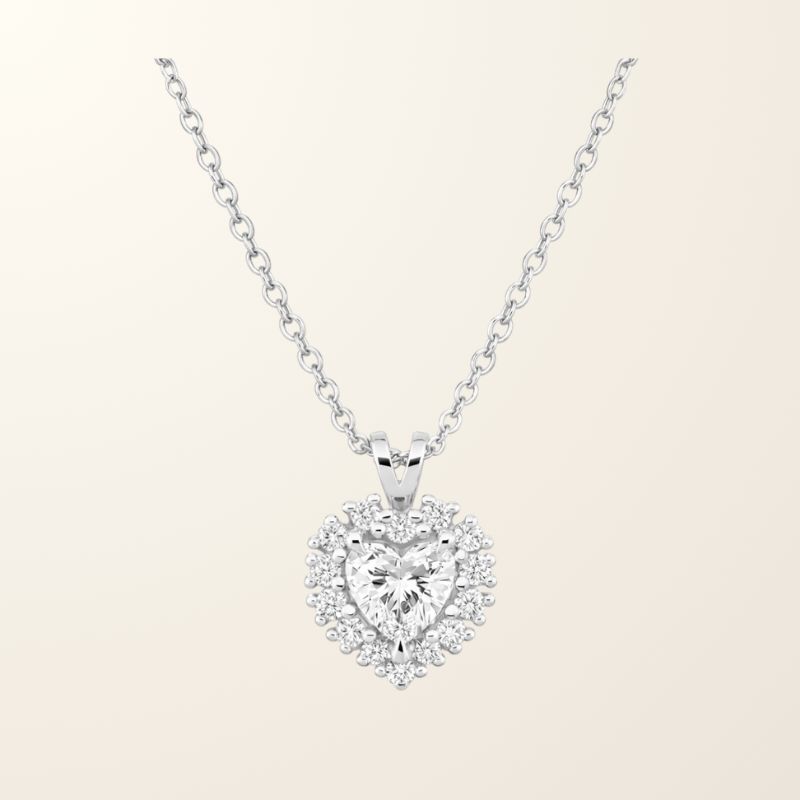Collier Eden - Or blanc 9cts & Diamants de synthèse