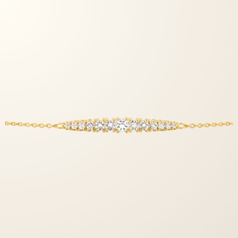 Bracelet Léa - Or jaune 9cts & Diamant de synthèse