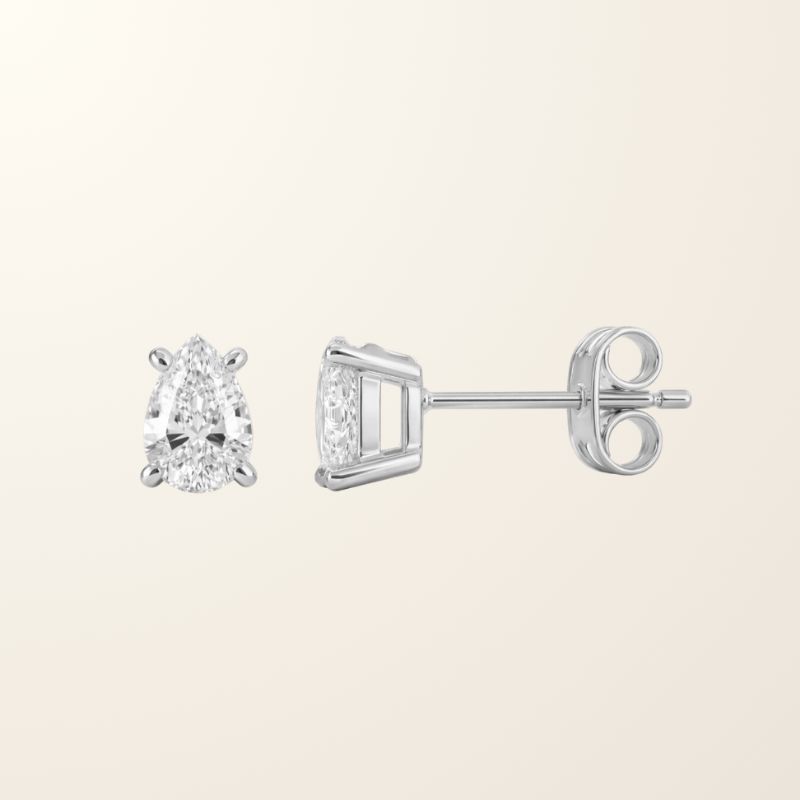 Boucles d'oreilles Gaïa - Or blanc 9cts & Diamant de synthèse