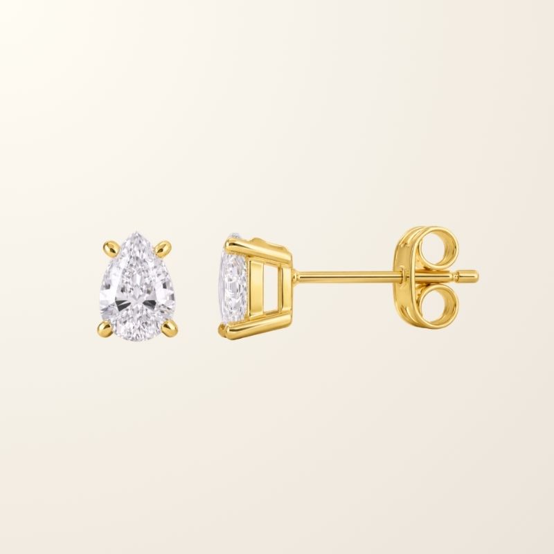 Boucles d'oreilles Gaïa - Or jaune 9cts & Diamant de synthèse